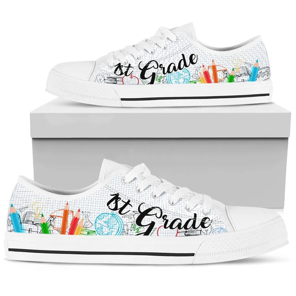 1St Grade Pencil Low Top Shoes, Teacher Shoes, Low Top Sneakers