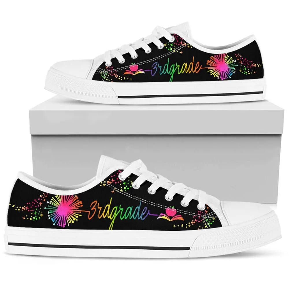 3Rd Grade Dandelion Art Color Shoes, Teacher Shoes, Low Top Sneakers