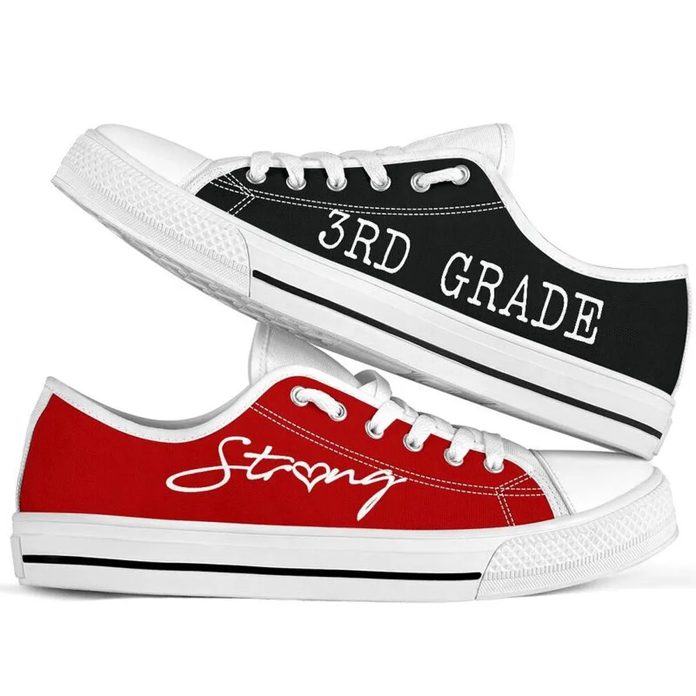 3Rd Grade Strong Red Black Shoes, Teacher Shoes, Low Top Sneakers