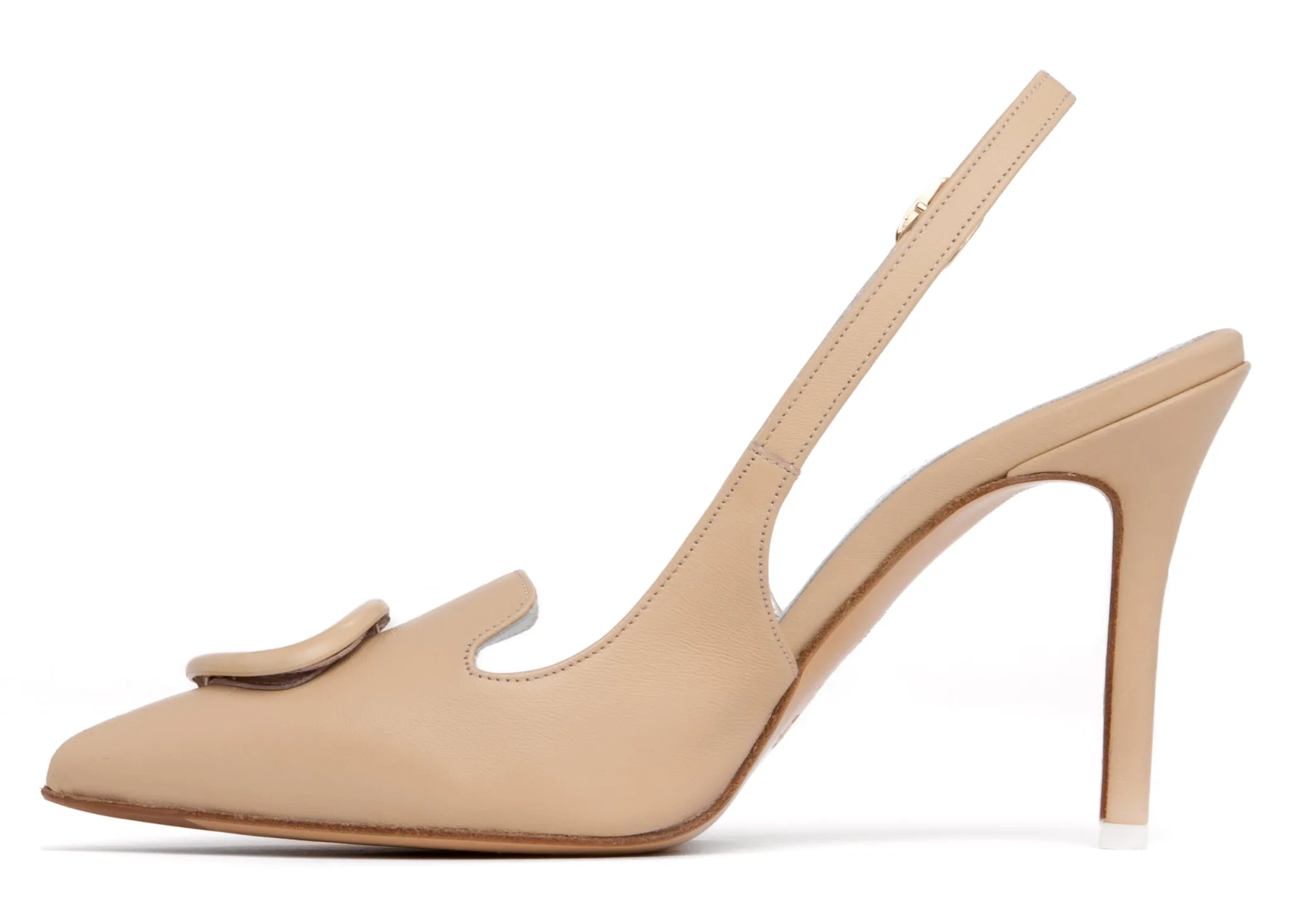 Ada Beige Leather Slingback