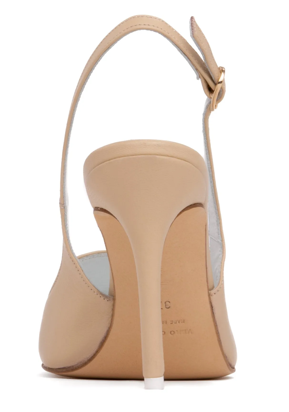 Ada Beige Leather Slingback