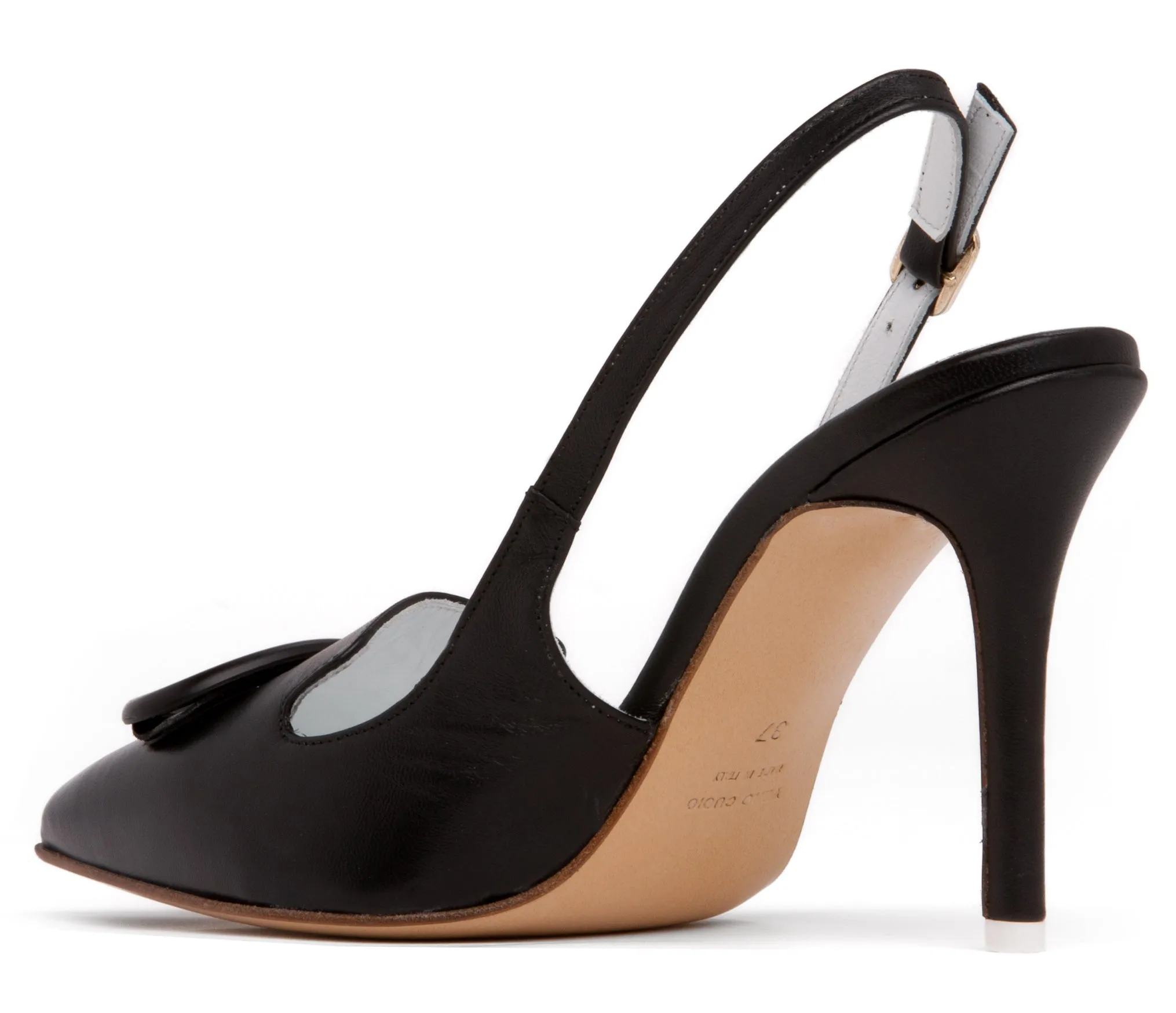 Ada Black Leather Slingback