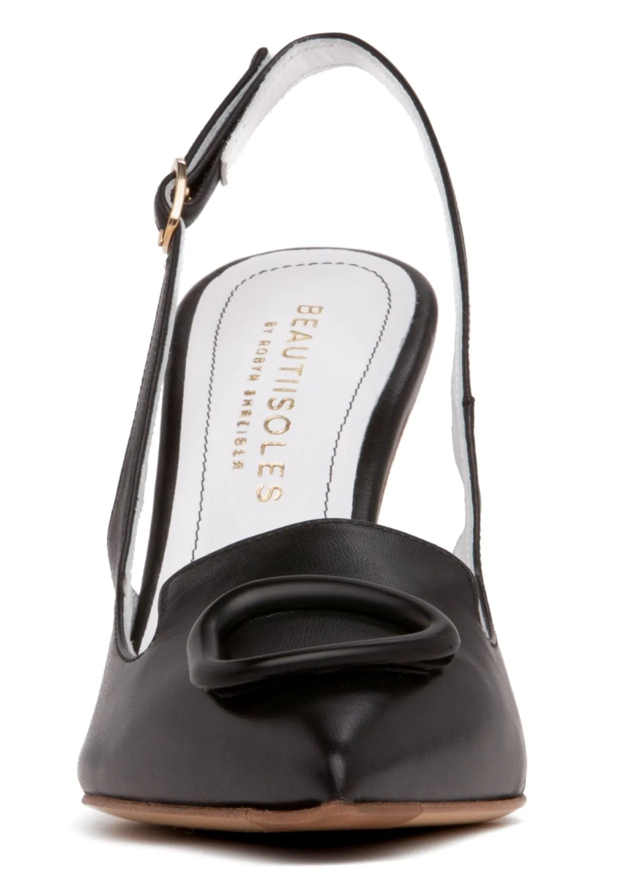 Ada Black Leather Slingback