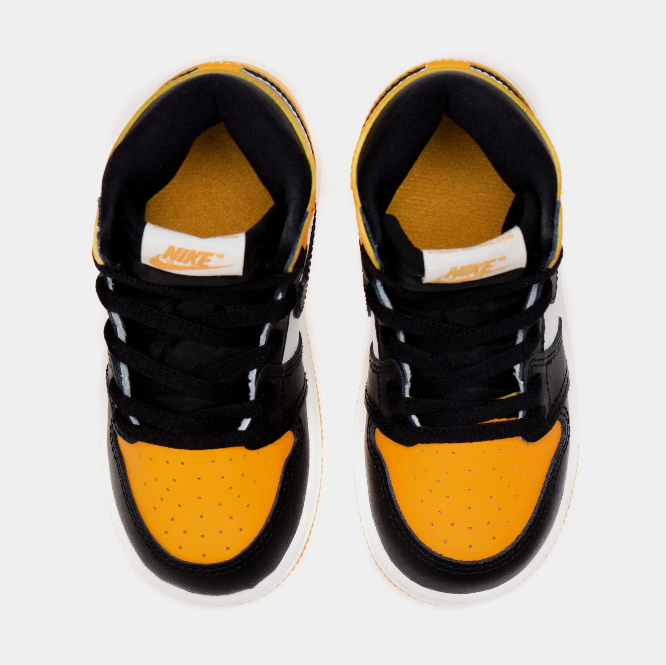 Air Jordan 1 Retro High Taxi Infant Toddler Lifestyle Shoes (Black/Yellow) Free Shipping