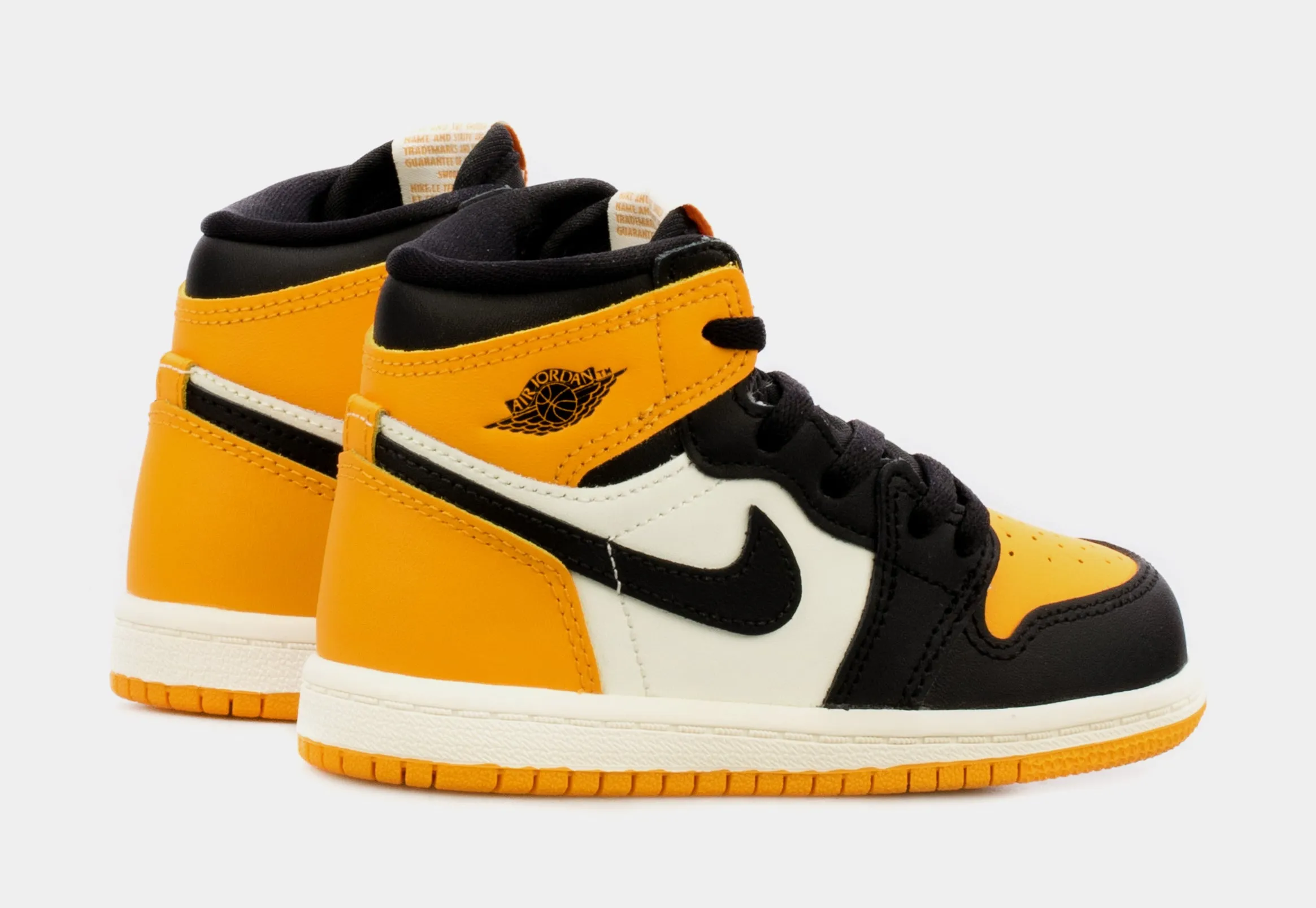 Air Jordan 1 Retro High Taxi Infant Toddler Lifestyle Shoes (Black/Yellow) Free Shipping