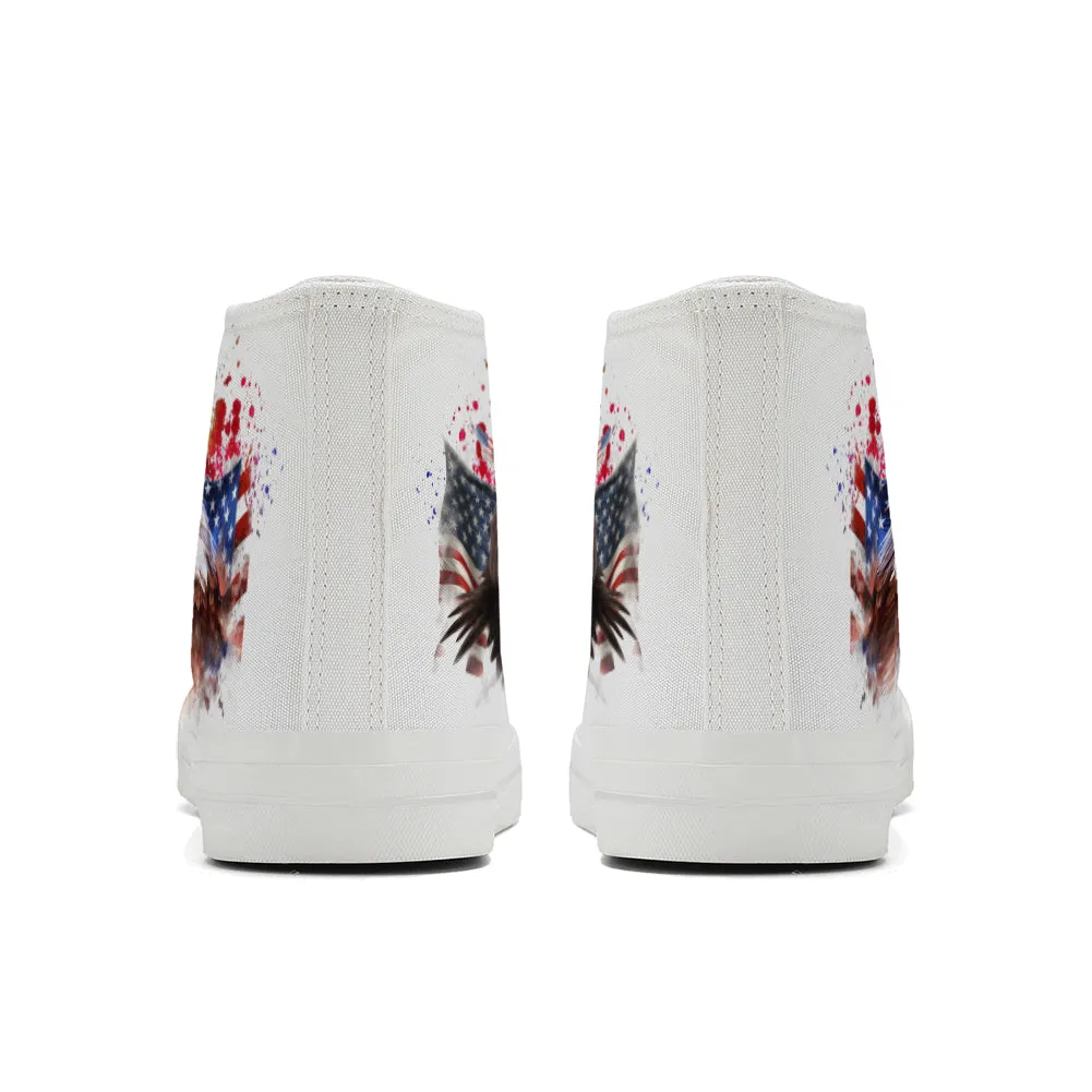 American Flag Eagle High Top Canvas Shoes