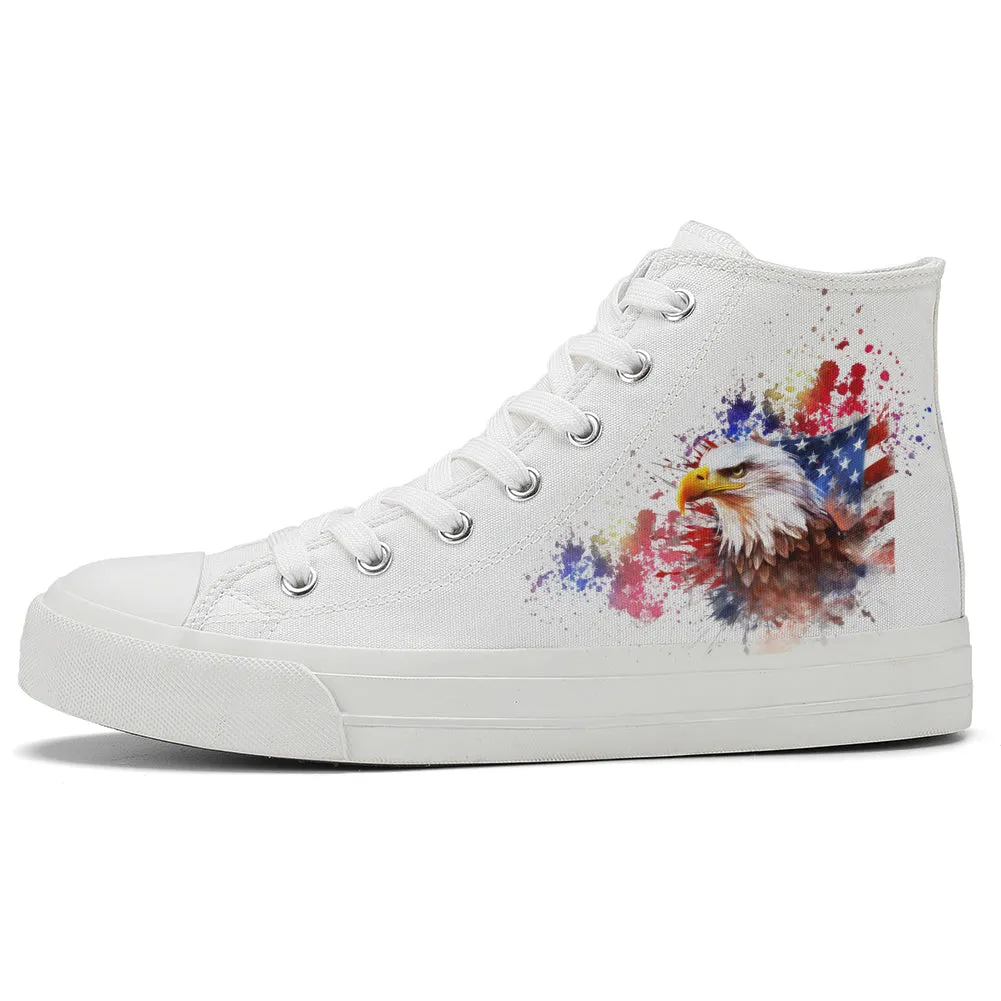 American Flag Eagle High Top Canvas Shoes