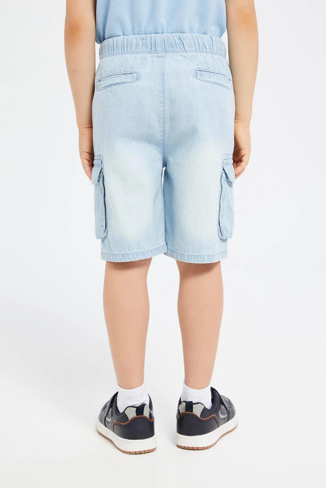 Boys Blue Cargo Pocket Pull On Shorts