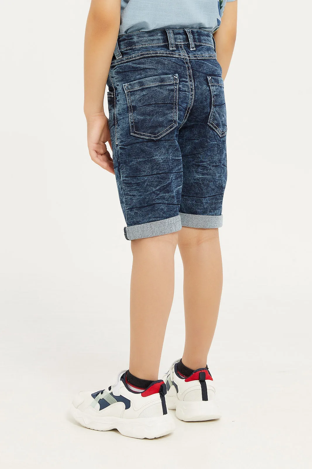 Boys Navy Denim Short