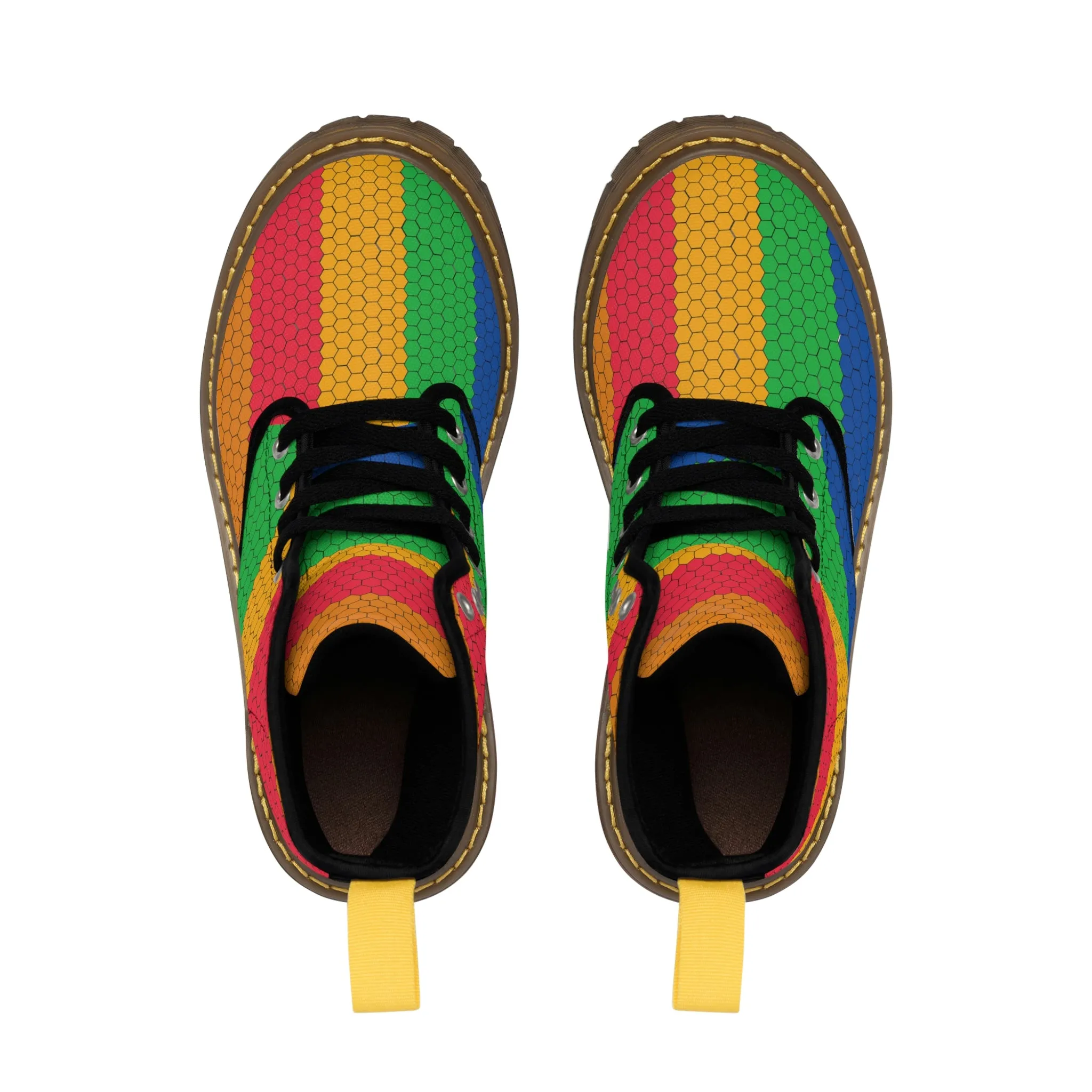 Bubbles LGBTQ Canvas Boots /White /Pride Flag