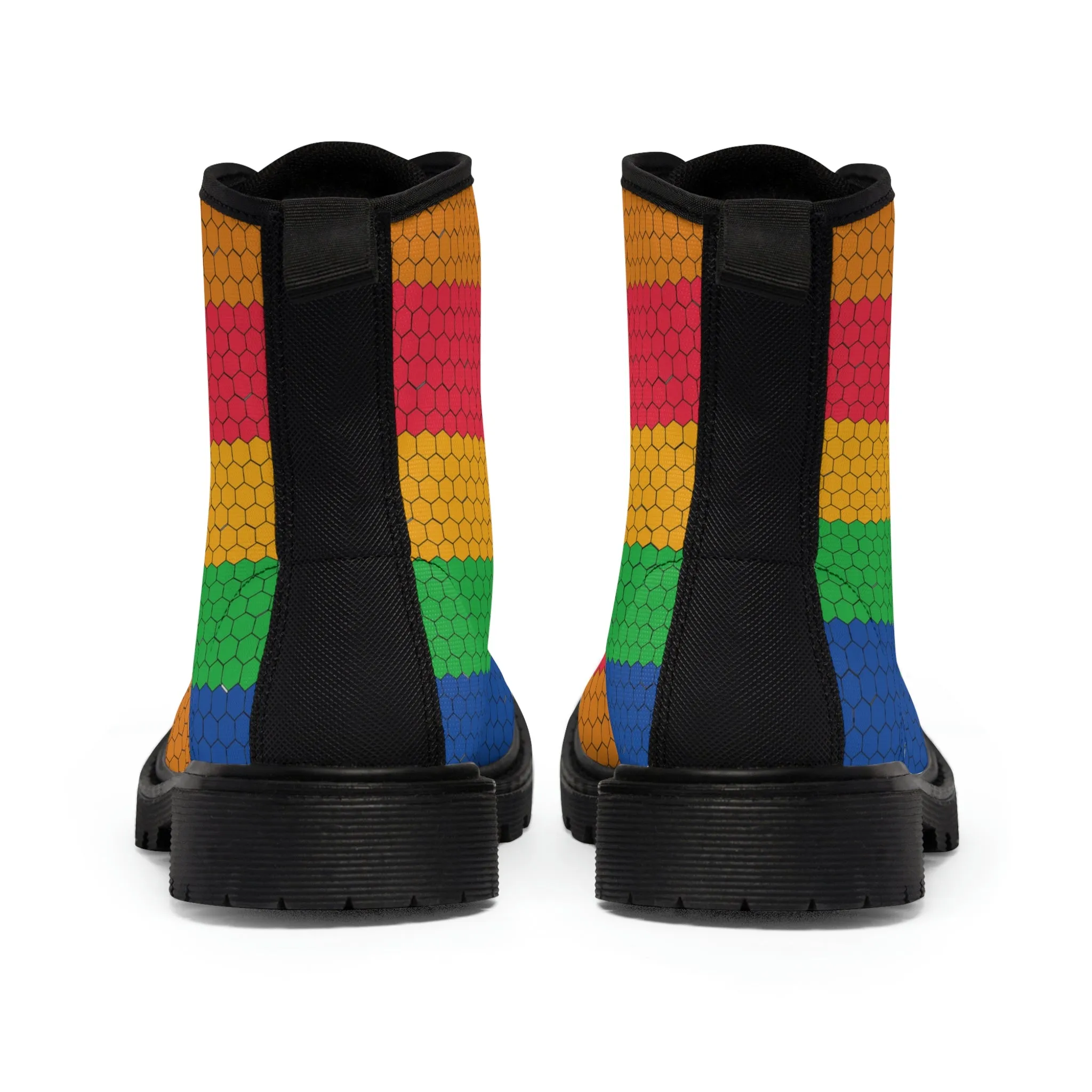 Bubbles LGBTQ Canvas Boots /White /Pride Flag