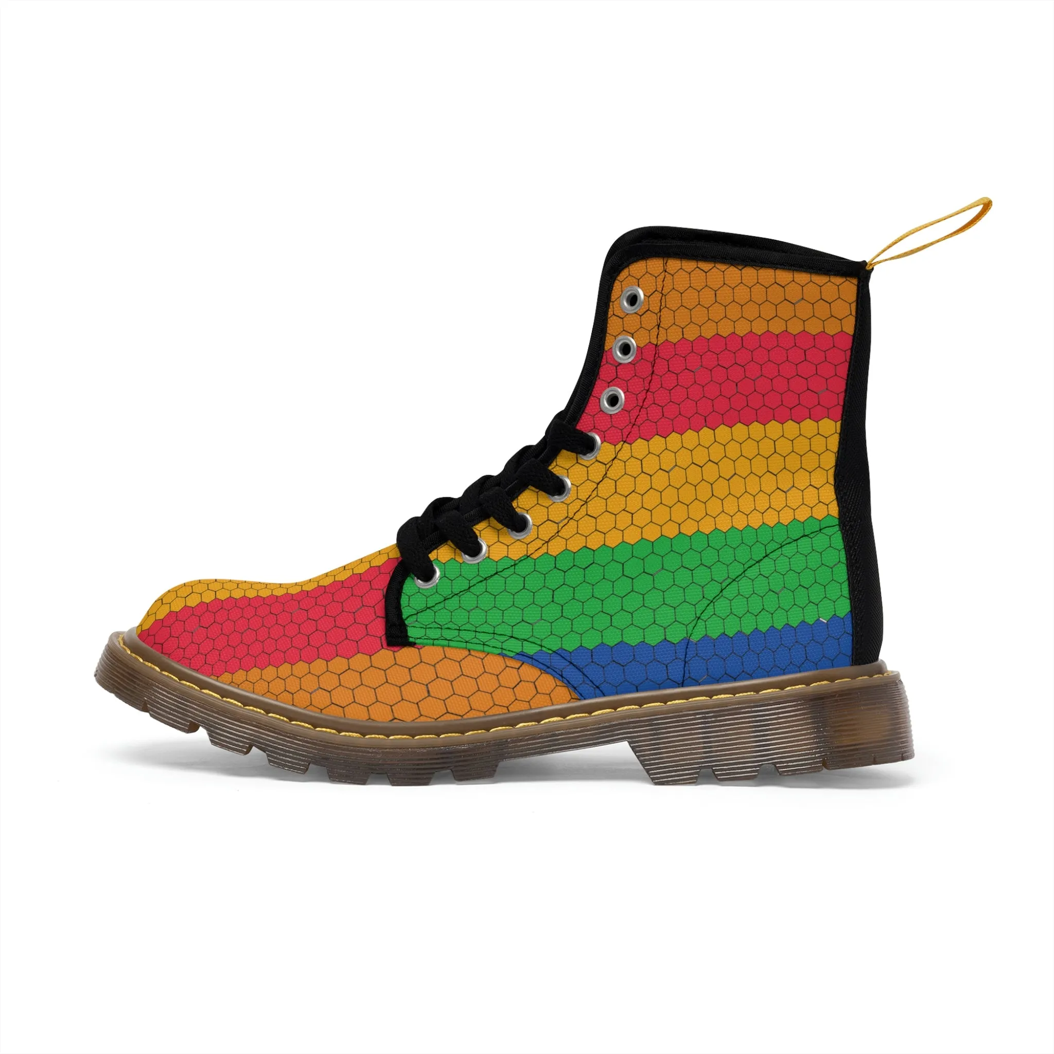 Bubbles LGBTQ Canvas Boots /White /Pride Flag