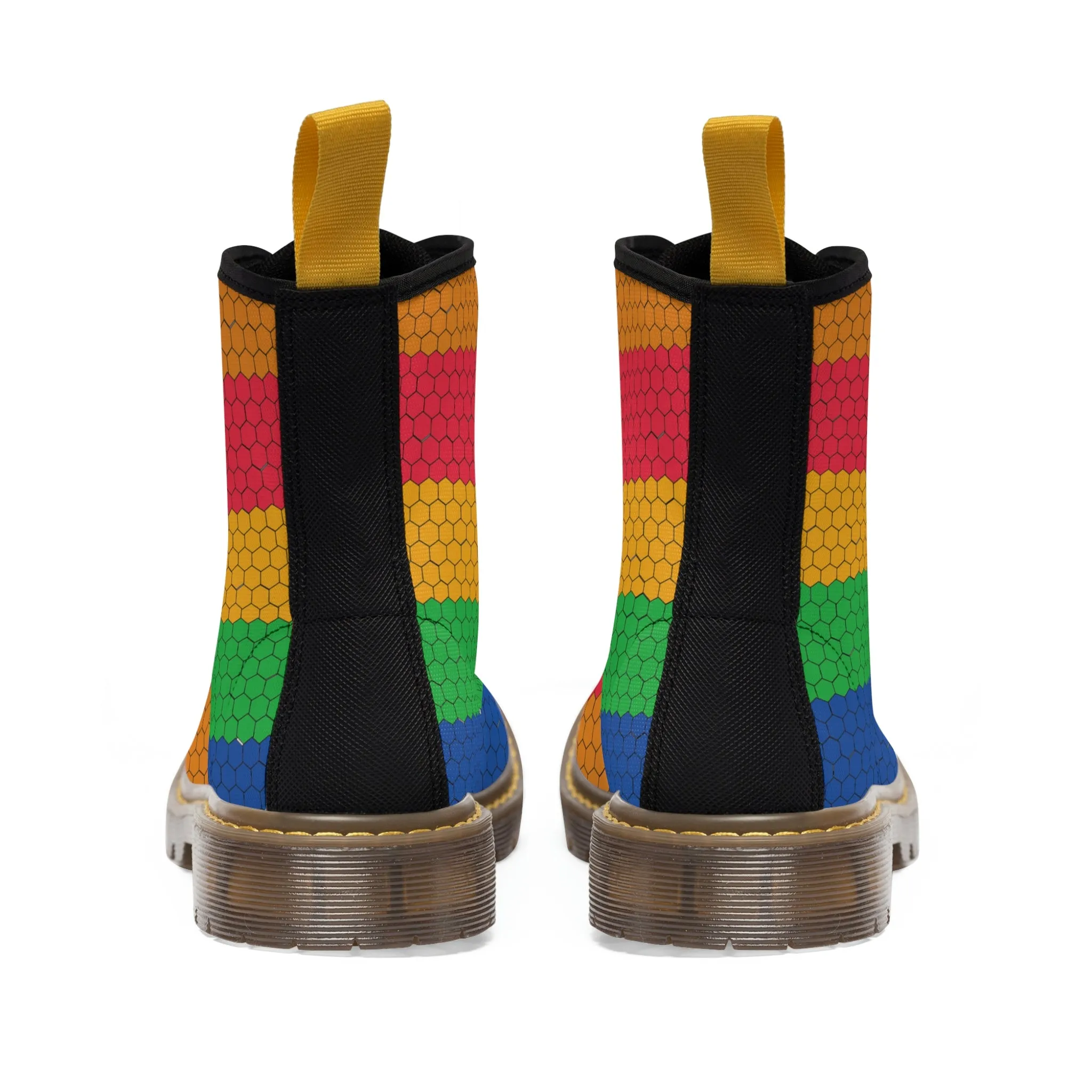 Bubbles LGBTQ Canvas Boots /White /Pride Flag