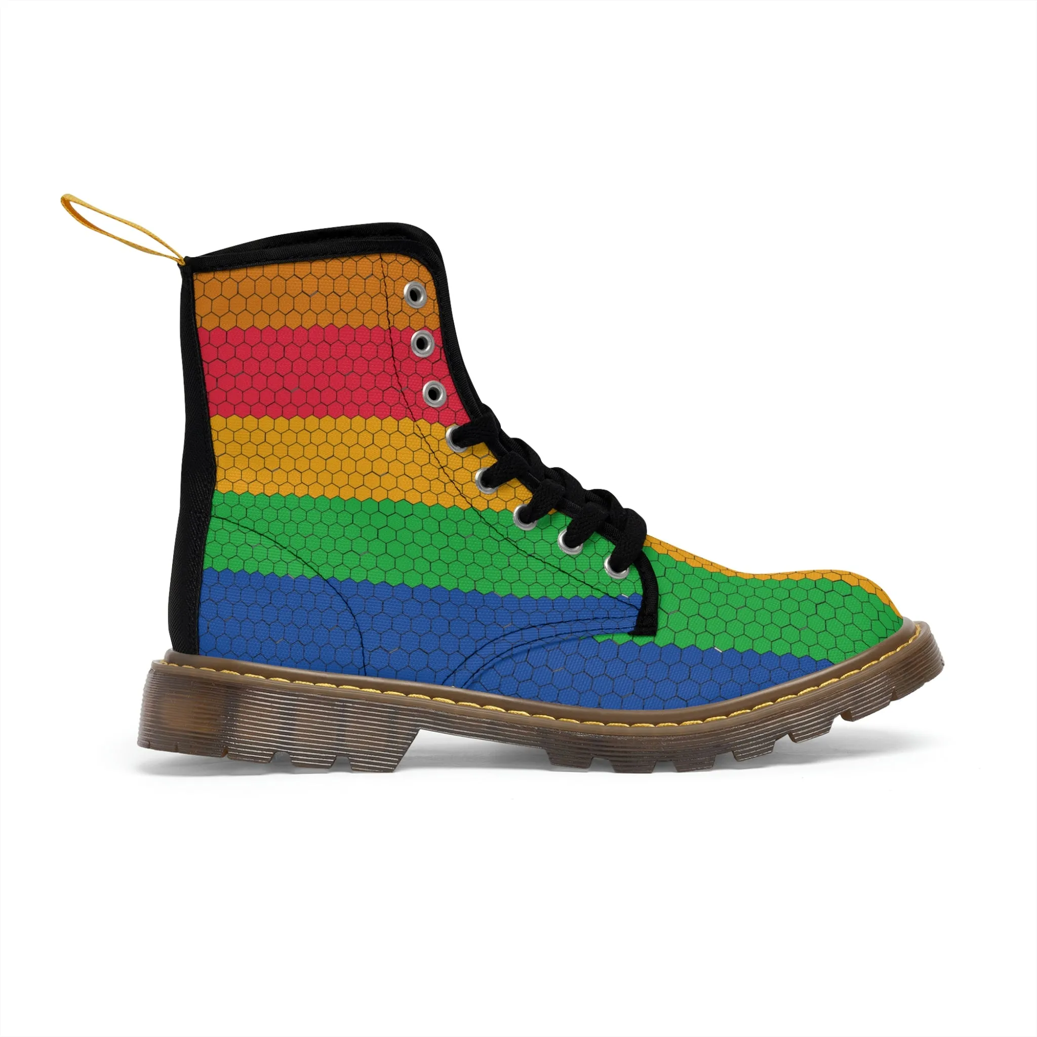 Bubbles LGBTQ Canvas Boots /White /Pride Flag