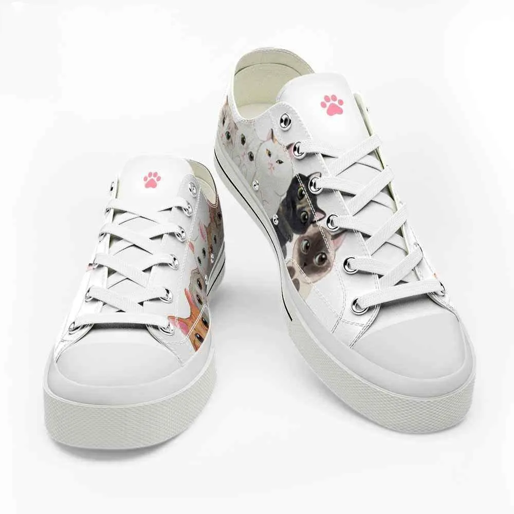 Cat Cute Collection Of Cuteness Low Top Shoes  - Happy International Dog Day Canvas Sneaker, Cat Canvas Shoes