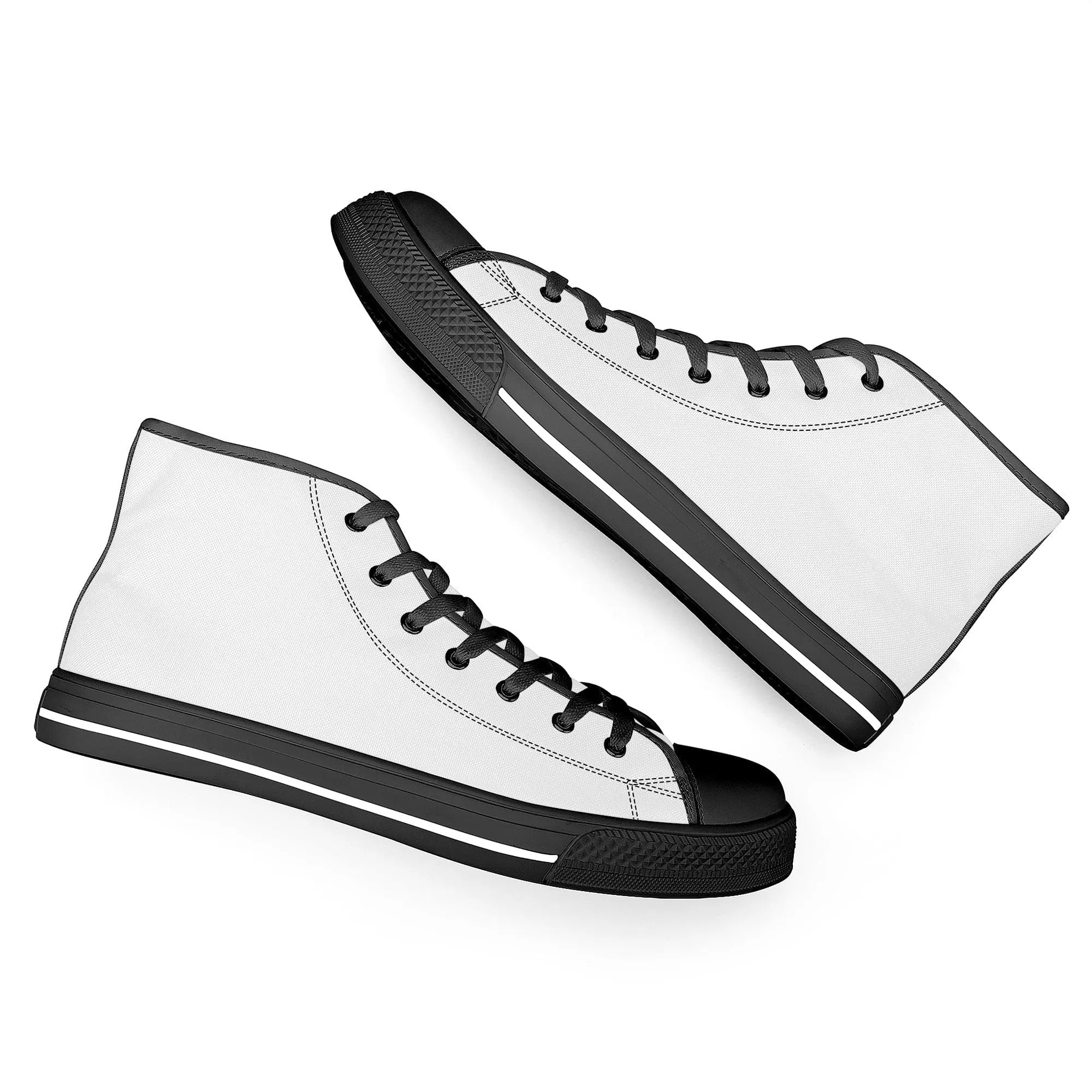 Custom High Top Canvas Shoes - Black FWS