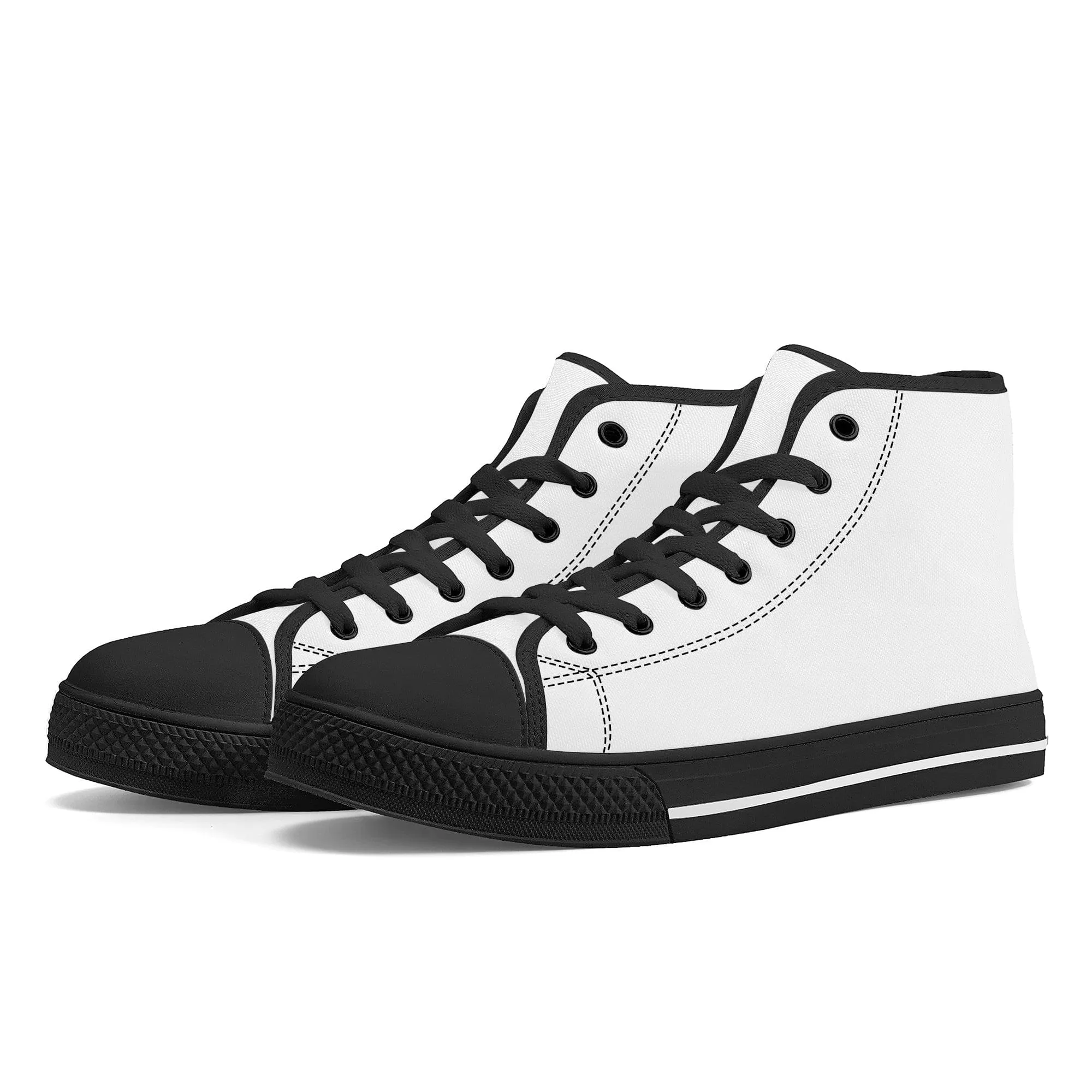 Custom High Top Canvas Shoes - Black FWS