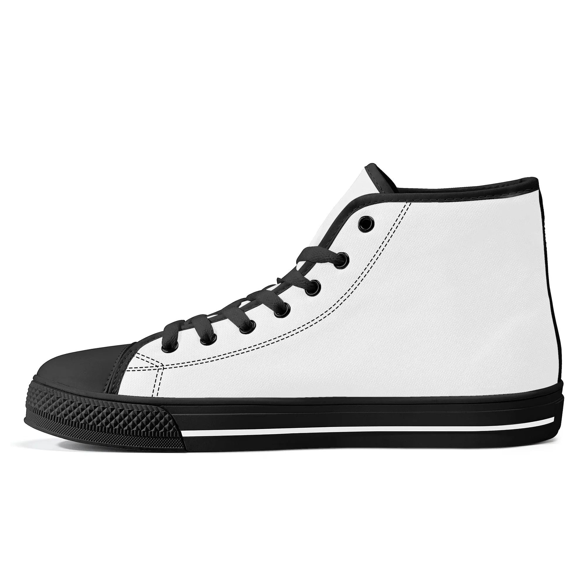 Custom High Top Canvas Shoes - Black FWS