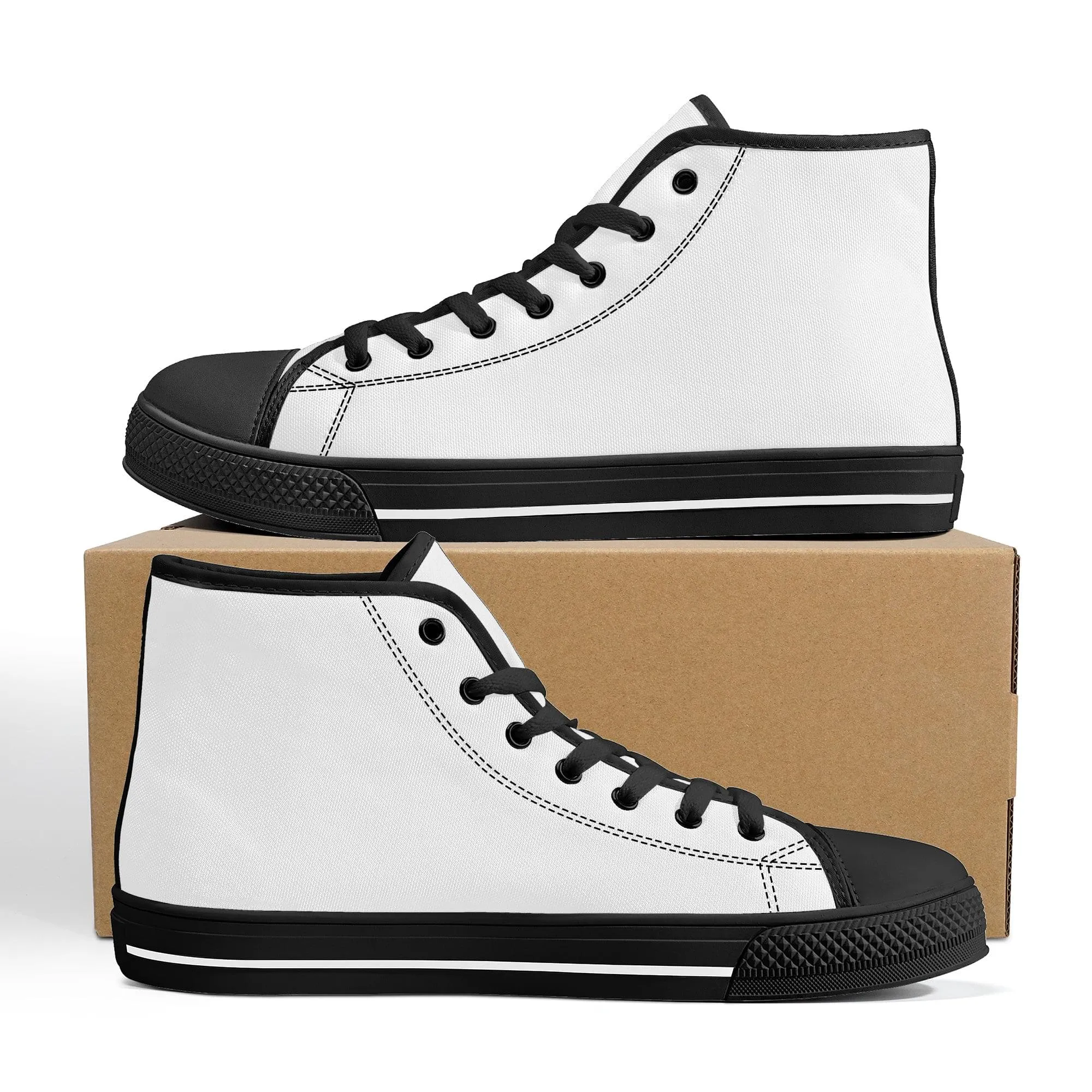 Custom High Top Canvas Shoes - Black FWS