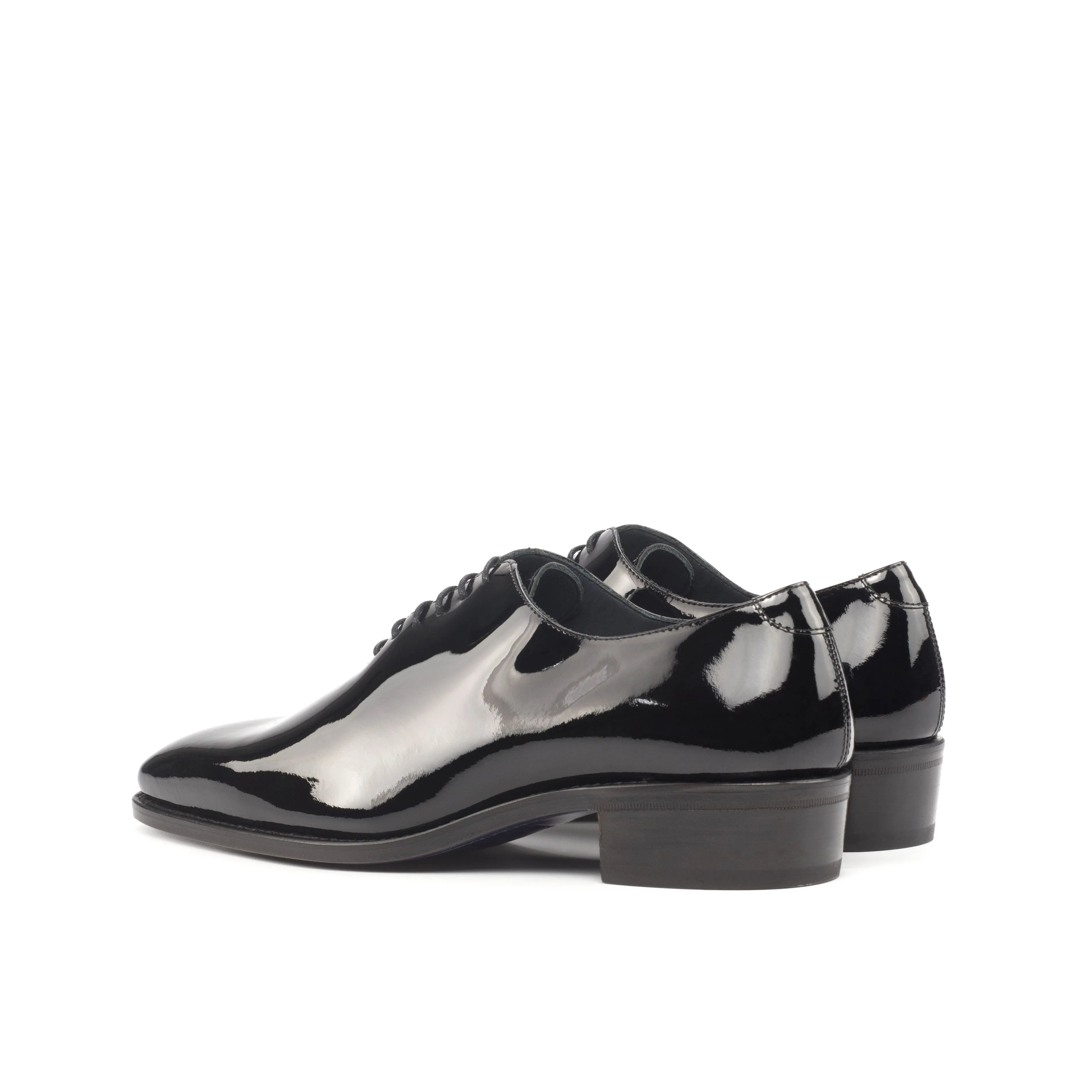 DapperFam Giuliano in Black Men's Italian Patent Leather Whole Cut