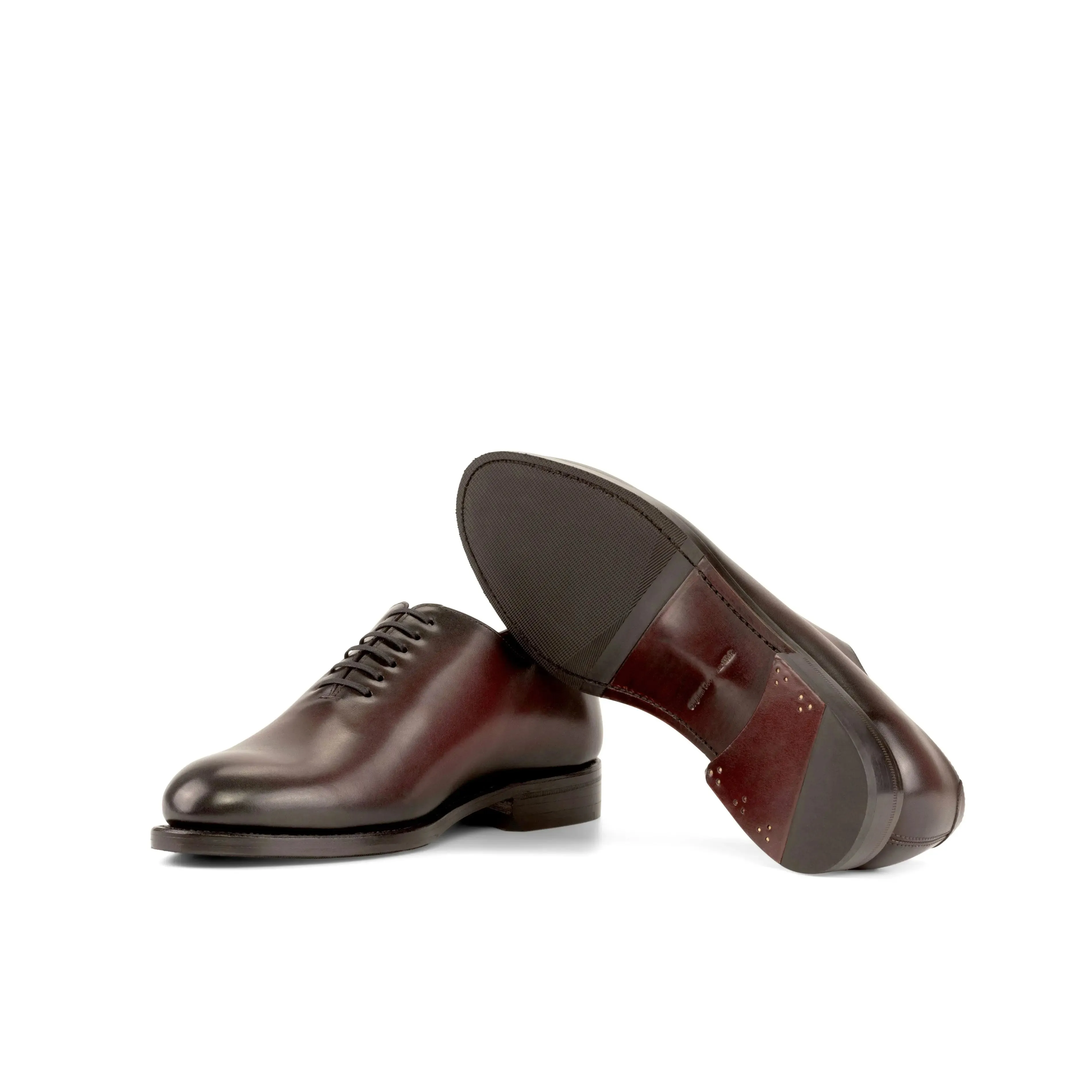 DapperFam Giuliano in Burgundy Men's Italian Leather Whole Cut