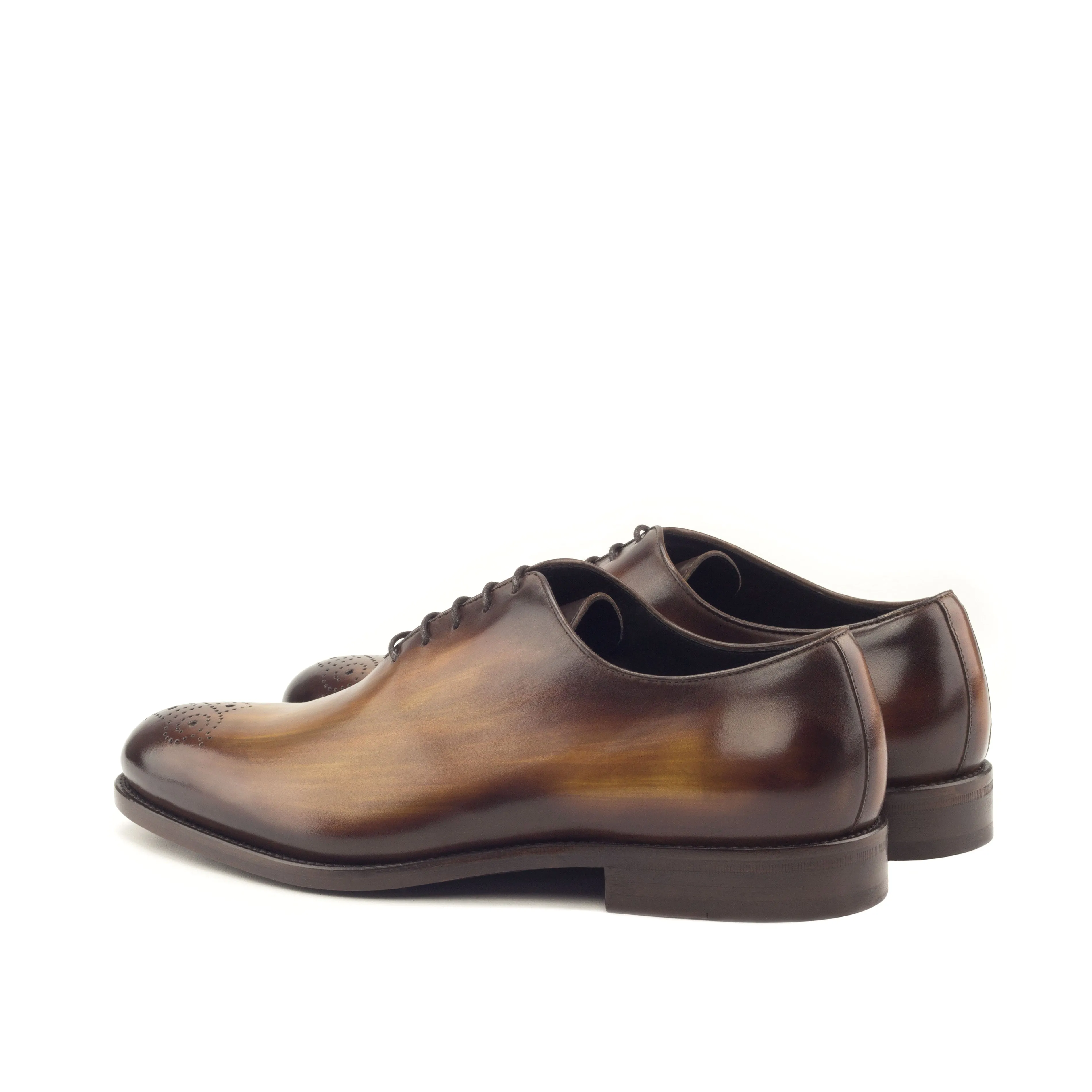 DapperFam Giuliano in Cognac Men's Hand-Painted Patina Whole Cut