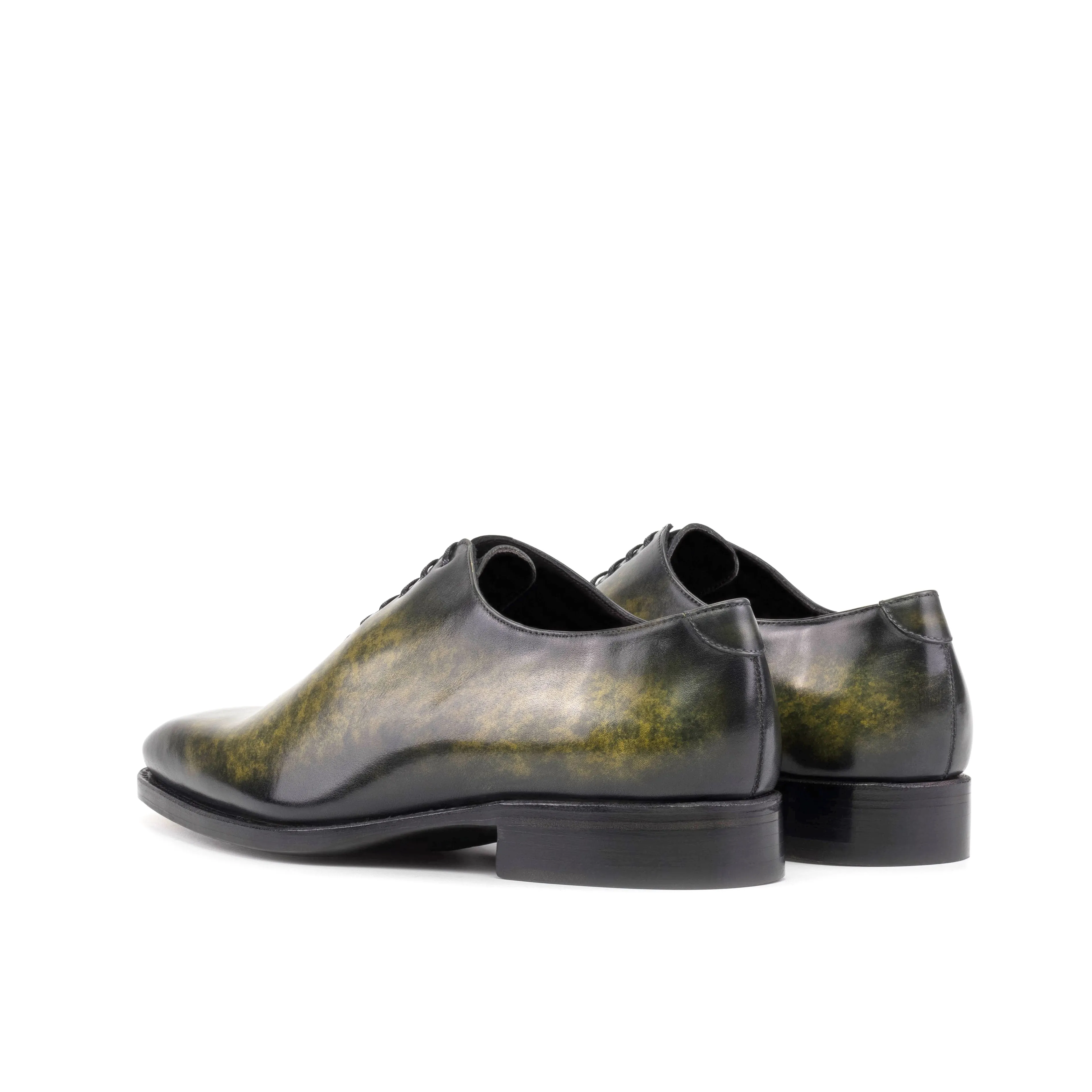 DapperFam Giuliano in Khaki Men's Hand-Painted Patina Whole Cut