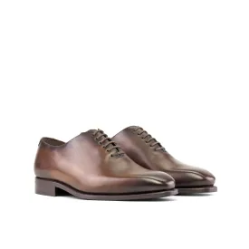 DapperFam Giuliano in Med Brown Men's Vitello Leather Whole Cut