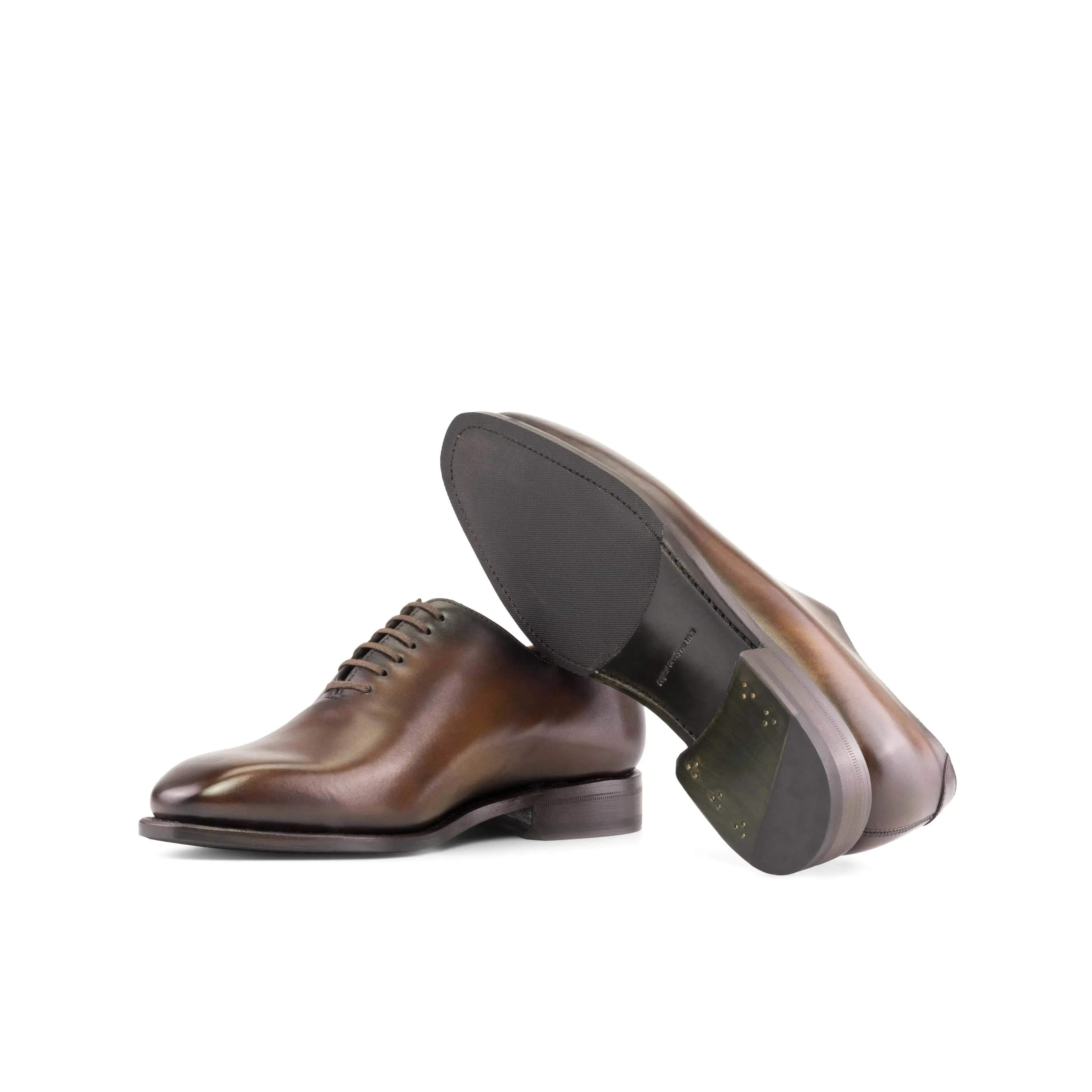 DapperFam Giuliano in Med Brown Men's Vitello Leather Whole Cut