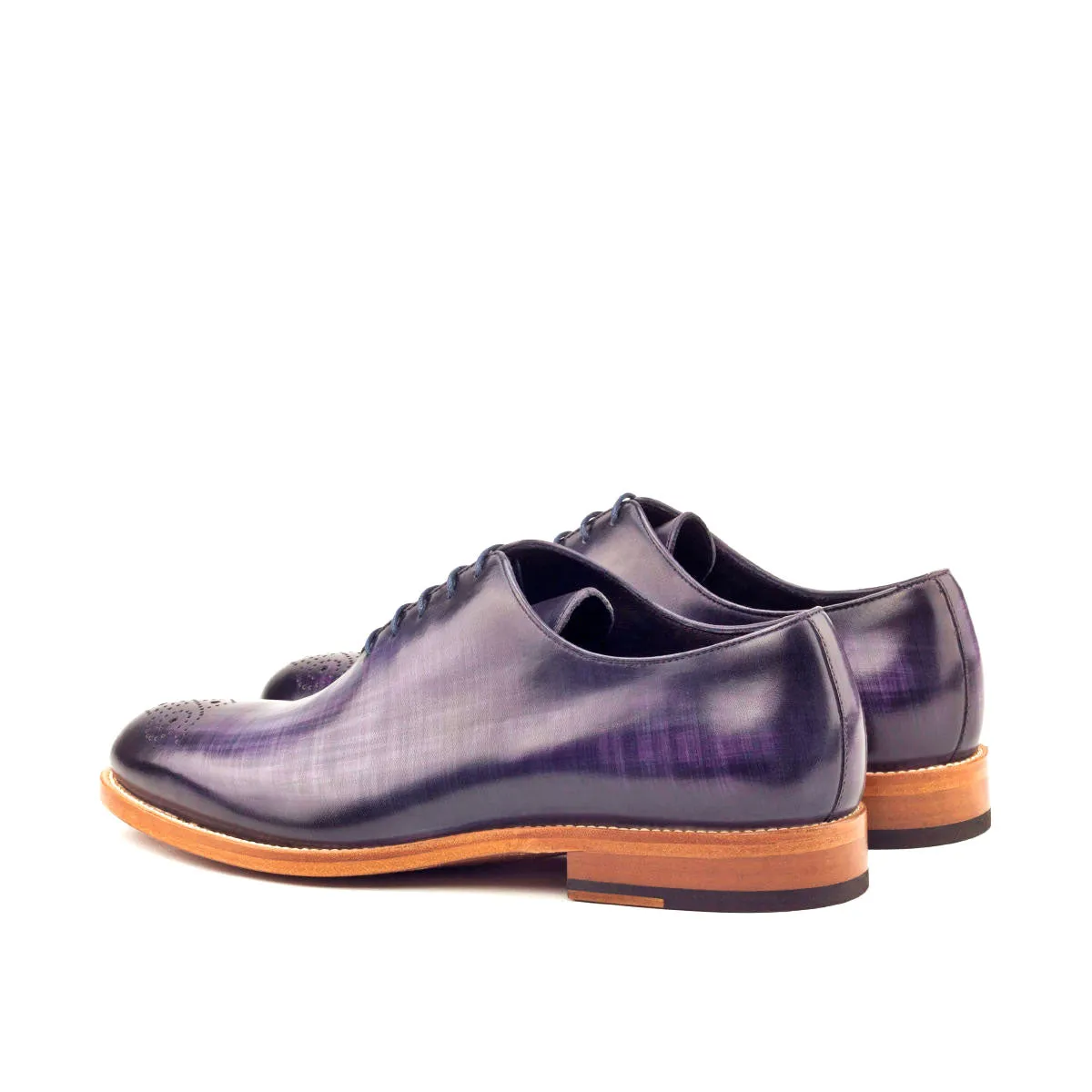 DapperFam Giuliano in Purple Men's Hand-Painted Patina Whole Cut