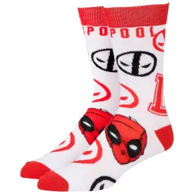 Deadpool Faces and Symbols Crew Socks