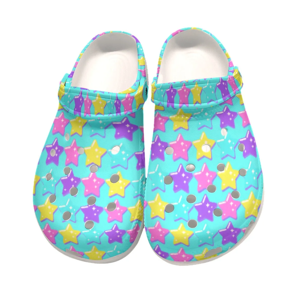 Electric Star Wave Blue Classic Clogs Women's Shoes