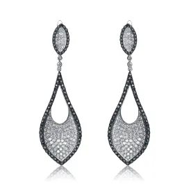 Elise Black And Rhodium Plated Earrings