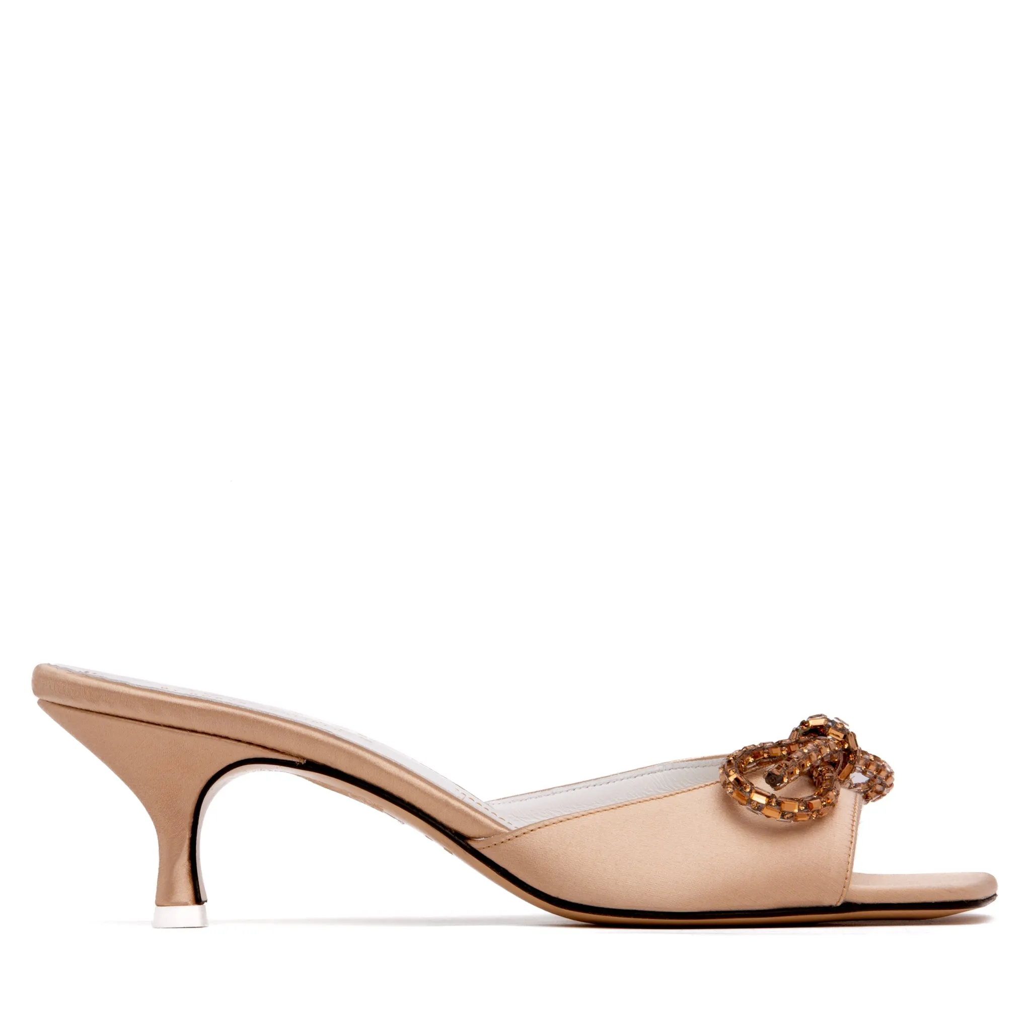 Eva Silk Satin & Leather Sandal