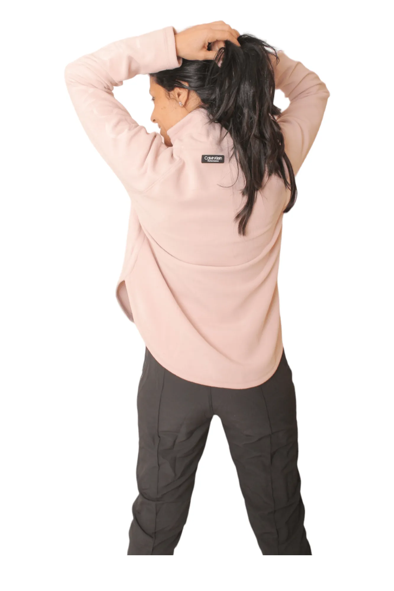 High Collar Sweatshirt - CK -  Pink