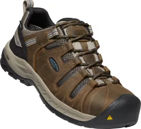 Keen Utility Mens Flint II WP Cascade Brown/Orion Blue Leather Work Shoes