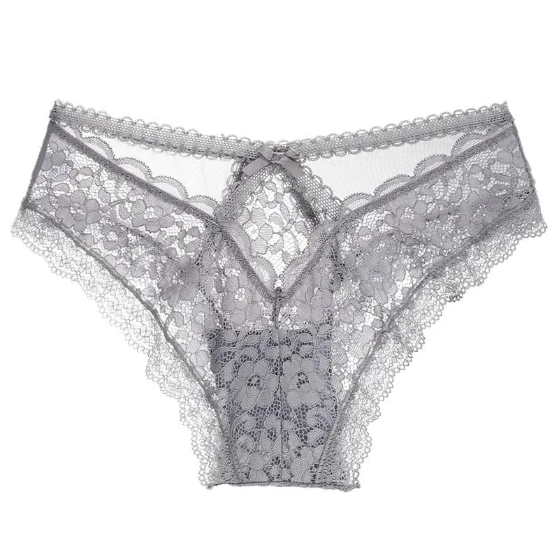 Lace Hollow Out Underpants - Elegant Lace Design, Low-Rise Brief Style