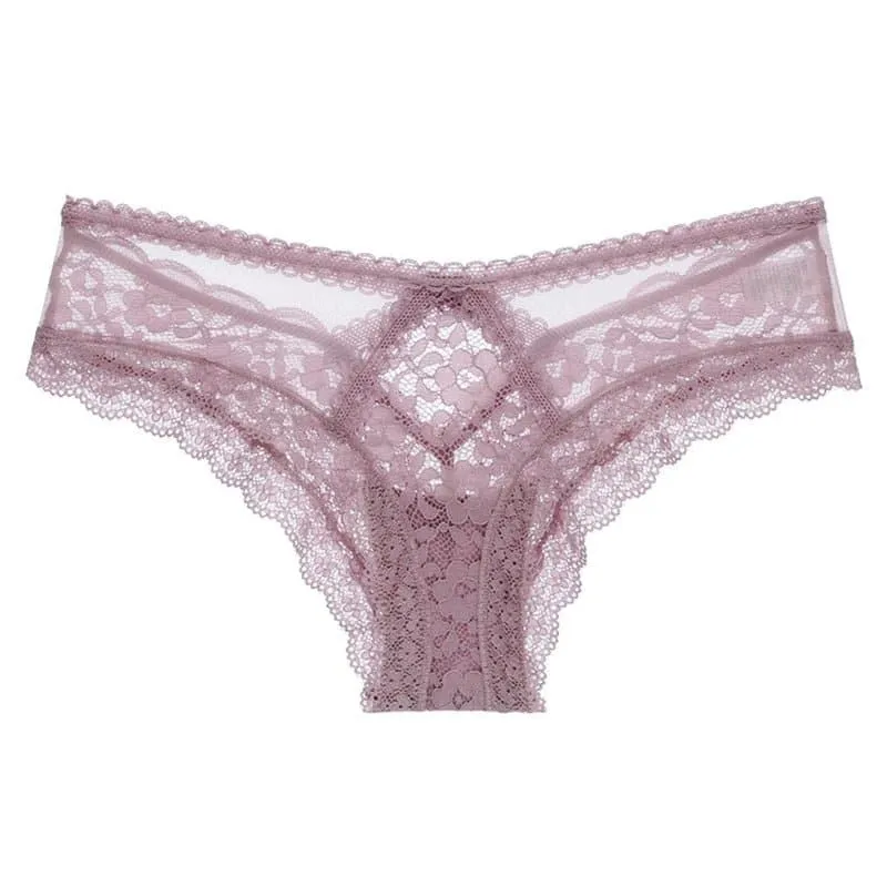 Lace Hollow Out Underpants - Elegant Lace Design, Low-Rise Brief Style