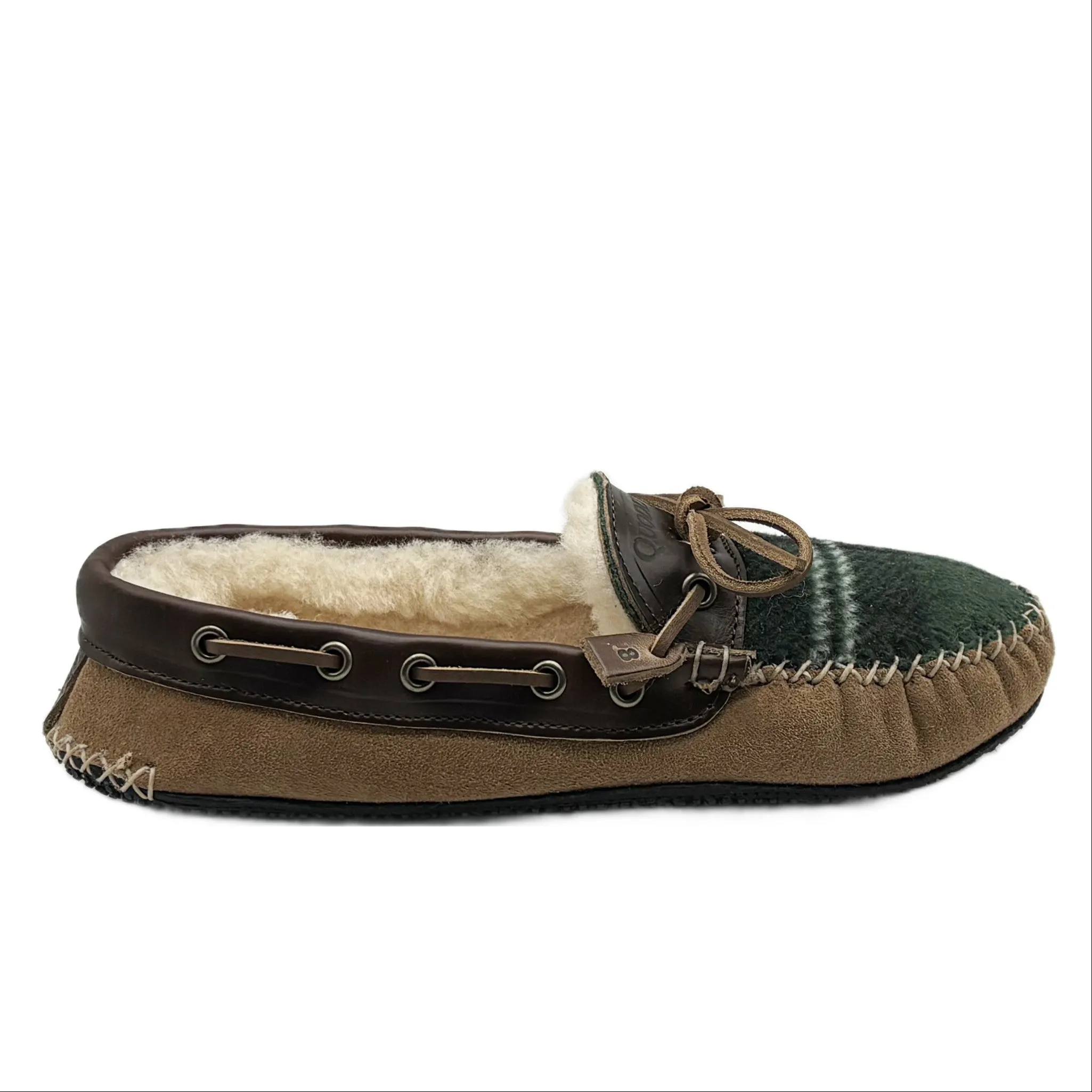 LE Men’s Fireside Slipper: Green Plaid Chestnut