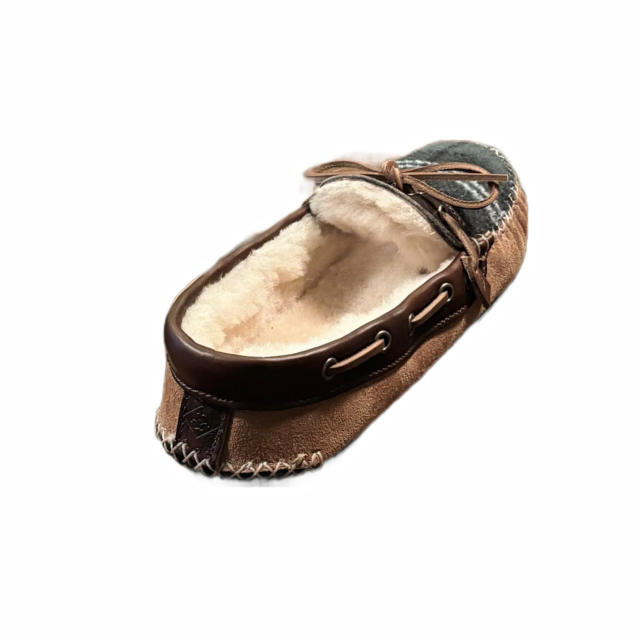 LE Men’s Fireside Slipper: Green Plaid Chestnut