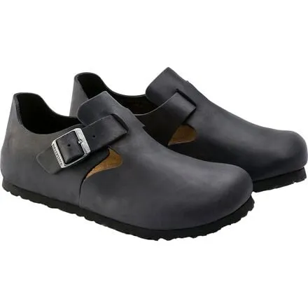 Leather shoes London women's Birkenstock, color Black Oiled Leather