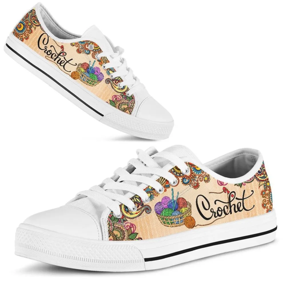 Loving Crochet Low Top Shoes, Low Top Sneaker, Low Top Canvas Shoes