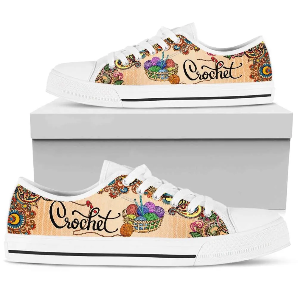 Loving Crochet Low Top Shoes, Low Top Sneaker, Low Top Canvas Shoes