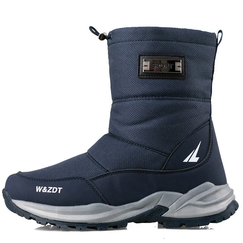 Man Outdoor Waterproof Snow Boots Zip Non-slip Cotton Plus Velvet Shoes Men - MSWRB50417