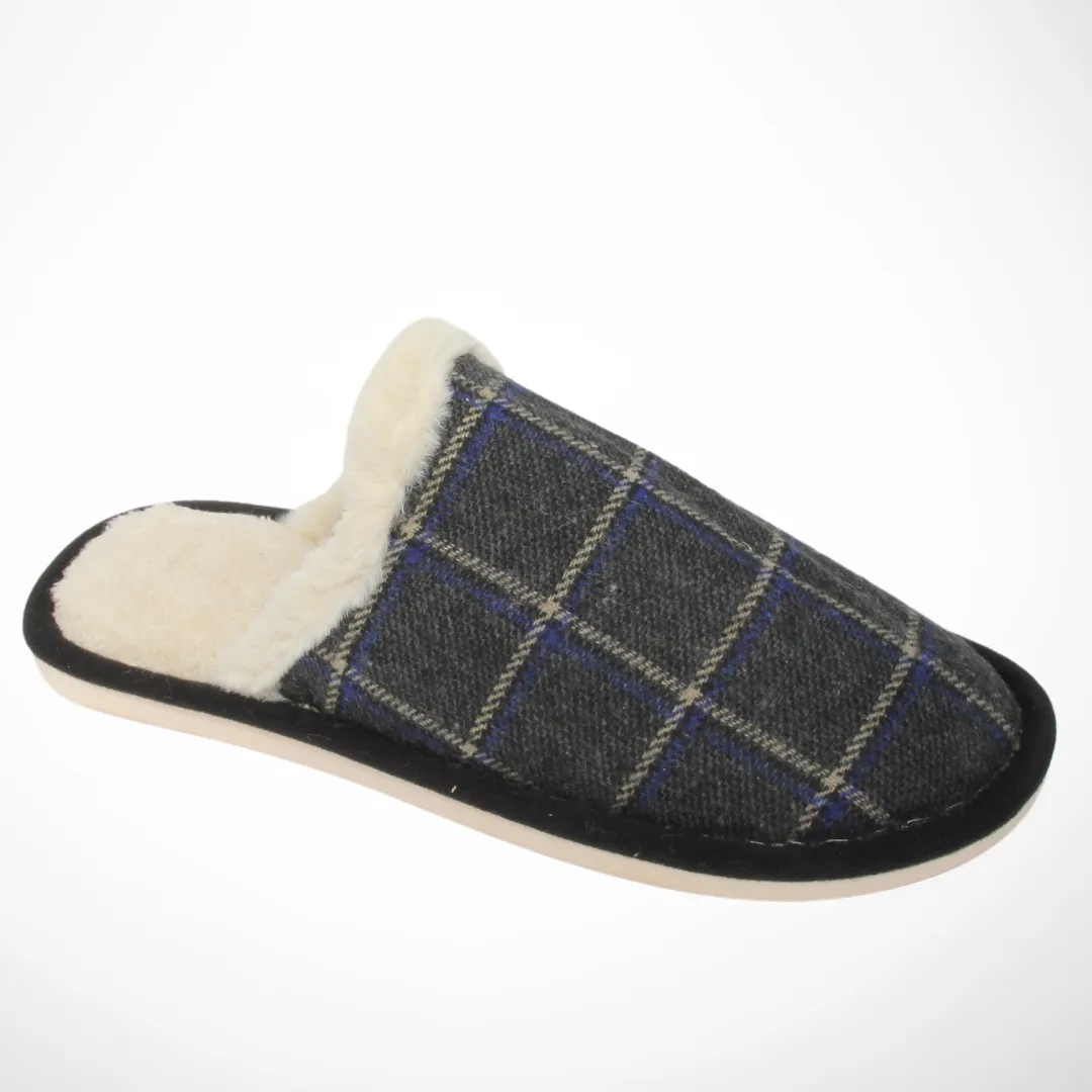 Men Closed Toe House Slipper (Dark Blue)