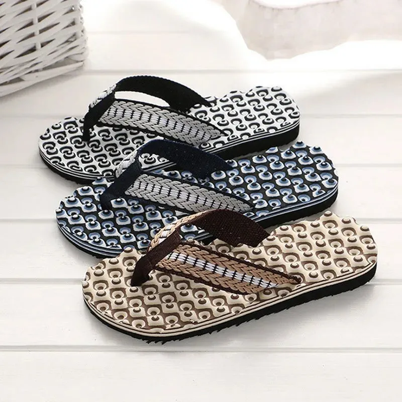 Men Summer Flip Flops Beach Slippers Sandals Non-Slip Home Indoor House Anti-Slip Slippers - MSL50255