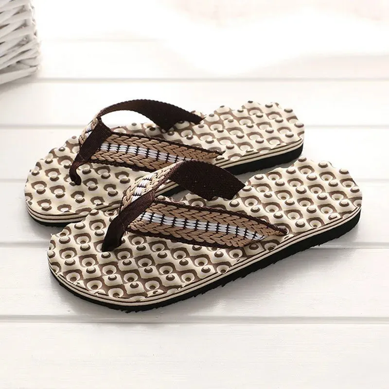 Men Summer Flip Flops Beach Slippers Sandals Non-Slip Home Indoor House Anti-Slip Slippers - MSL50255