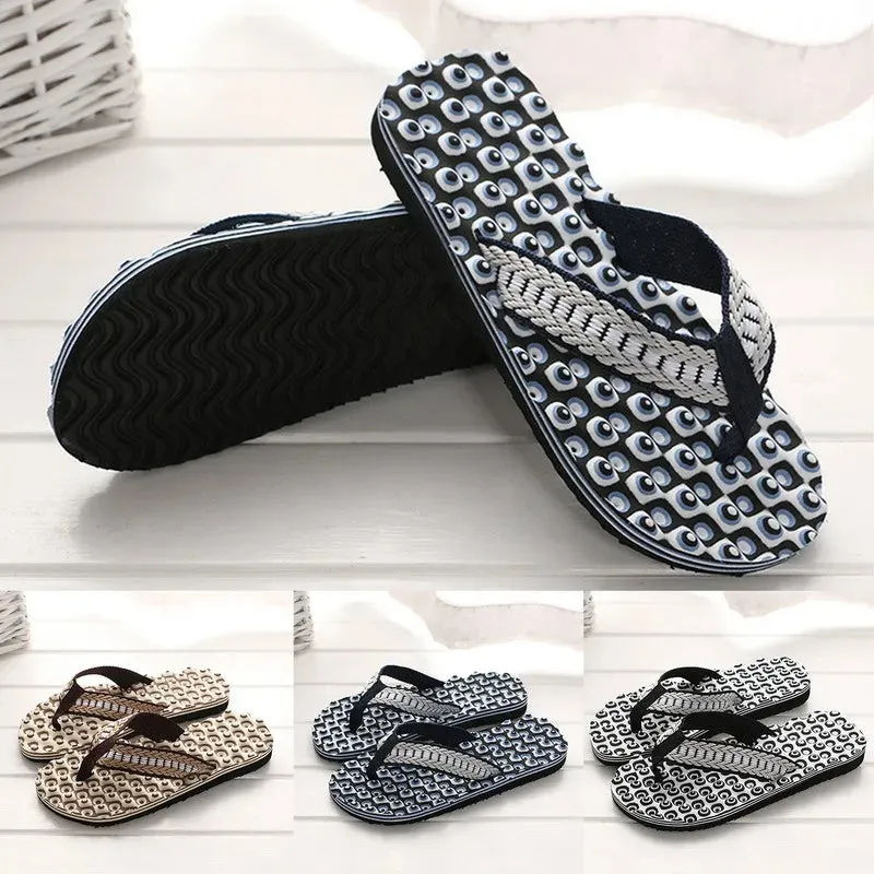 Men Summer Flip Flops Beach Slippers Sandals Non-Slip Home Indoor House Anti-Slip Slippers - MSL50255