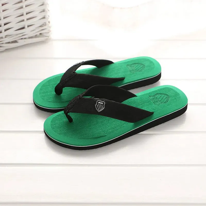 Men Summer Flip Flops Beach Slippers Sandals Non-Slip Home Indoor House Anti-Slip Slippers - MSL50255