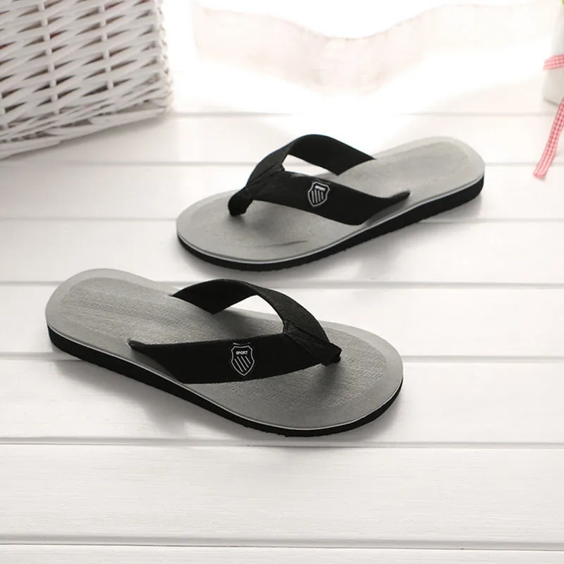 Men Summer Flip Flops Beach Slippers Sandals Non-Slip Home Indoor House Anti-Slip Slippers - MSL50255